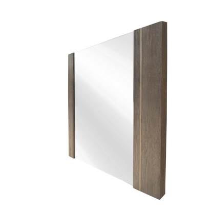 Modrest Novak Modern Dark Oak & Antique Brass Mirror Oak Mirror 75486 VGLBNANT-MI104