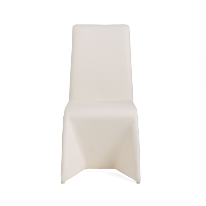Nisse Contemporary White Leatherette Dining Chair (Set of 2) White Dining Chair 15949Z VGVCB878-WHT