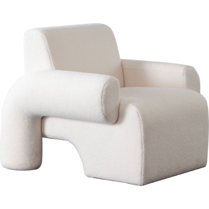Diamond Sofa NOACHIV Noa Accent Chair Ivory Sherpa Fabric