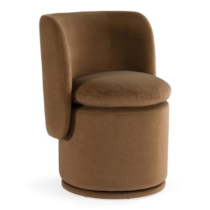 LA Furniture Norris Modern Brown Fabric Swivel Dining Chair VGKK-KF.Y2138-BRN Contemporary Style by Vig Furnitrue Number 83414 Catch Home Goods