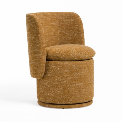 Divani Casa Norris Modern Mustard Fabric Swivel Dining Chair Yellow Dining Chair 81157|81157A VGKK-KF.Y2138-MUS