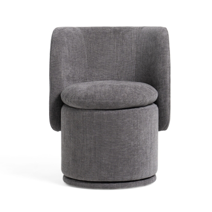 Divani Casa Norris Modern Dark Grey Fabric Swivel Dining Chair Dark Grey Dining Chair 81214 VGKK-KF.Y2138-DGRY