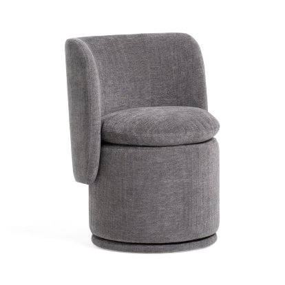 Divani Casa Norris Modern Dark Grey Fabric Swivel Dining Chair Dark Grey Dining Chair 81214 VGKK-KF.Y2138-DGRY