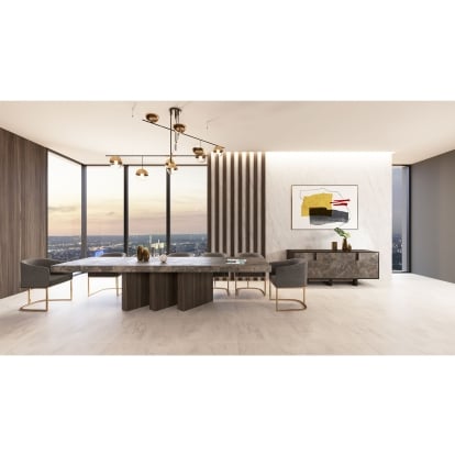 LA Furniture Amsterdam Modern Grey Volcano & Eucalyptus Oak Dining Table VGACAMSTERDAM-OAK-DT Contemporary Style by Vig Furnitrue Number 78703|78703A Catch Home Goods