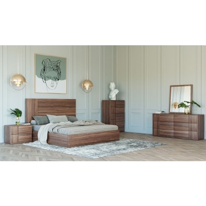Nova Domus Asus Italian Modern Walnut Bedroom Set Walnut Bedroom Set 77639|77640 VGACASUS-SET