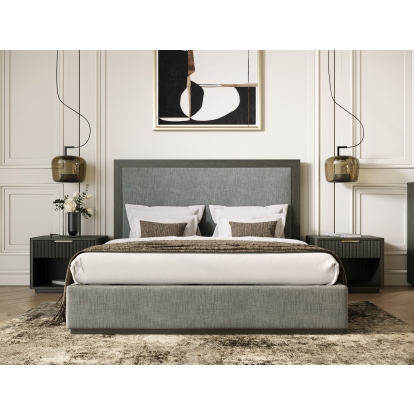 Nova Domus Santa Barbara Modern Grey Fabric + Grey Wash Bed Grey Bed 82575|82574 VGMA-BR-152-BED-GRY