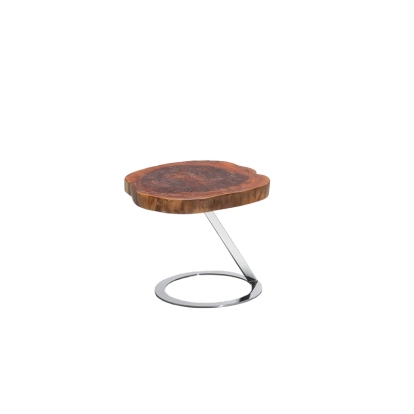 Modrest Everett Modern Live Edge Wood End Table Walnut End Table 71338 VGEWNT109