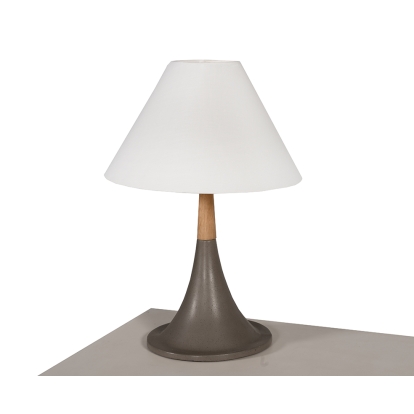 Modrest Nunez Modern Concrete & Oak Table Lamp Grey Table Lamp 75515 VGGR901645