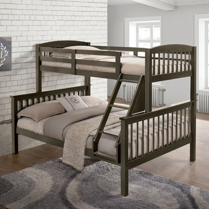 Furniture Of America Brookings Transitional Gray Twin-Full Bunk Bed Model NX-BK001GY-BED