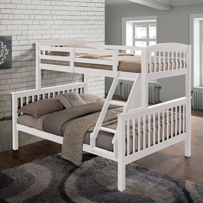 Furniture Of America Brookings Transitional White Twin-Full Bunk Bed Model NX-BK001WH-BED