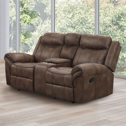 Furniture Of America Agata Transitional Brown Glider Recliner Loveseat Model NX6001BR-LV