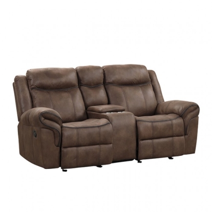 Furniture Of America Agata Transitional Brown Glider Recliner Loveseat Model NX6001BR-LV
