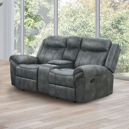 Furniture Of America Agata Transitional Dark Gray Glider Recliner Loveseat Model NX6001DG-LV