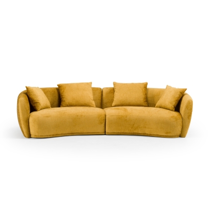 Divani Casa Oakland Modern Mustard Fabric 4 Seat Sofa Yellow Sofa 82604 VGDW-DS1017