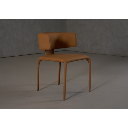 Modrest Odessa Modern Camel Vegan Leather Dining Chair Camel Dining Chair 81913 VGHM-112-PVC-CML