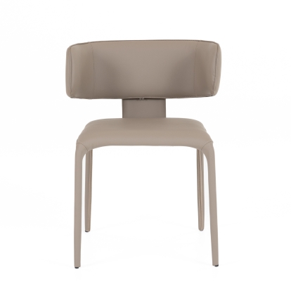 Modrest Odessa Modern Grey Vegan Leather Dining Chair Grey Dining Chair 81914 VGHM-112-PVC-GRY