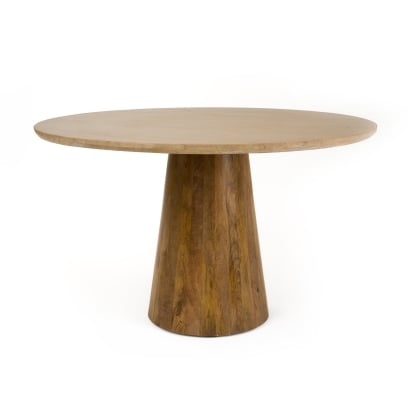 LA Furniture Onalaska Modern Travertine Marble + Wood Round Dining Table VGBR-SBA-2550 Contemporary Style by Vig Furnitrue Number 82015 Catch Home Goods