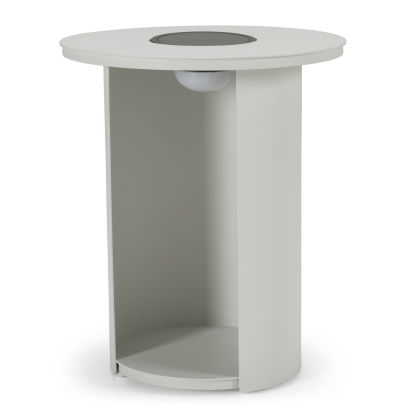 LA Furniture Onza Outdoor White End Table with Solar Light VGVK-CT009-S-SL-WHT Contemporary Style by Vig Furnitrue Number 83130 Catch Home Goods