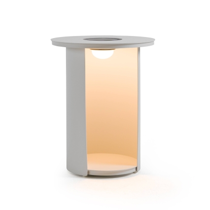 Renava Onza Outdoor White End Table with Solar Light White Outdoor Table 83130 VGVK-CT009-S-SL-WHT