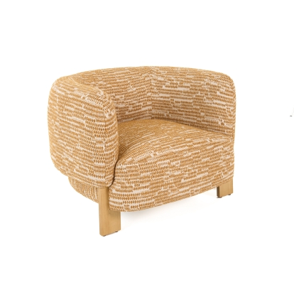 Divani Casa Optima Mid-Century Modern Orange Fabric Accent Chair Orange Accent Chair 81901 VGHM-ST29202-ORG