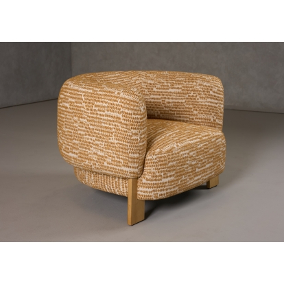 Divani Casa Optima Mid-Century Modern Orange Fabric Accent Chair Orange Accent Chair 81901 VGHM-ST29202-ORG