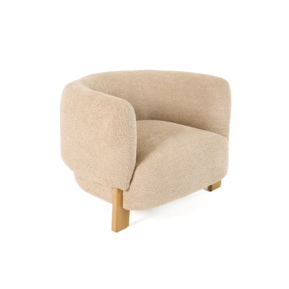 Divani Casa Optima Mid-Century Modern Taupe Fabric Accent Chair Taupe Accent Chair 81903 VGHM-ST292-BGE