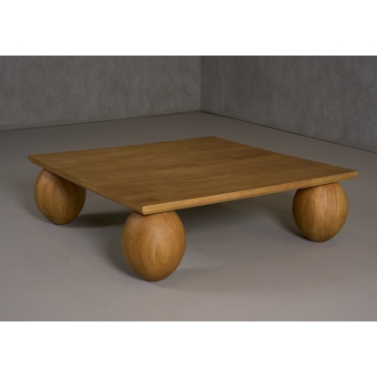 Modrest Optima Modern Natural Rubberwood Square Coffee Table Brown Coffee Table 81910 VGHM-TB037L-COF