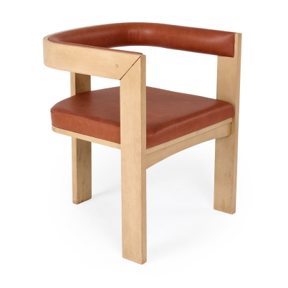 Nova Domus Oshana Modern Rust Leatherette + White Oak Dining Chair Orange Dining Chair 81109 VGMA-MI-1206