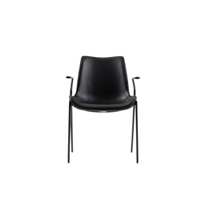 Modrest Osprey Modern Black Vegan Leather Dining Chair (Set of 2) Black Dining Chair 82435Z VGHR-3568-N-BLK