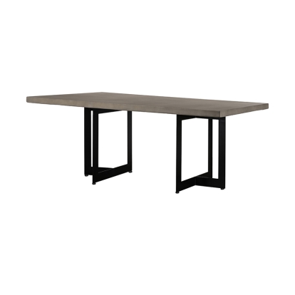 Modrest Sharon Modern Concrete & Black Metal Dining Table Grey Dining Table 76137 VGLBOWEN-DT200-01