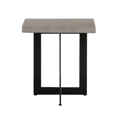 Modrest Sharon Modern Concrete & Black Metal End Table Grey End Table 76140 VGLBOWEN-LT45-01