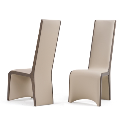 Modrest Pacer Modern Beige & Grey Ash Dining Chair (Set of 2) Beige Dining Chair 82616Z VGCS-CH-13107-BGEGRY