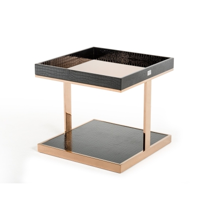 A&X Padua Modern Large Black & Rosegold End Table Black End Table 70829 VGUNCK810-60