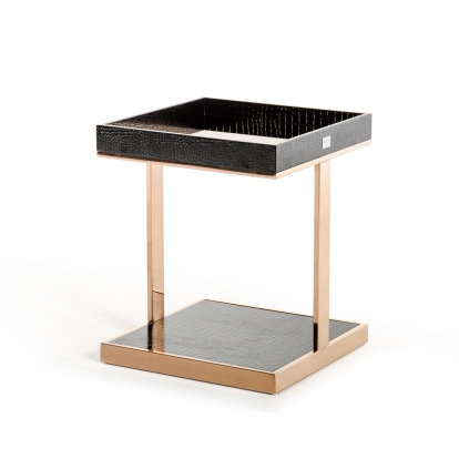 A&X Padua Modern Small Champagne & Rosegold End Table Gold End Table 70830 VGUNCK810-50
