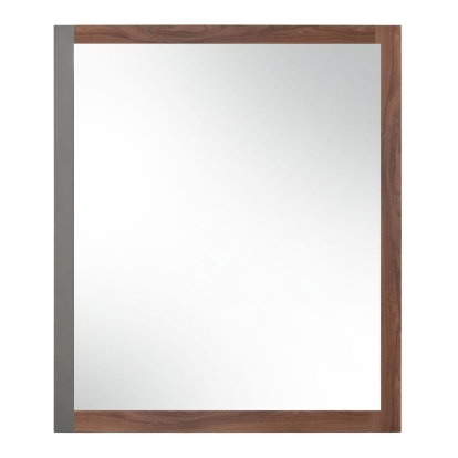 Nova Domus Palermo Italian Modern Faux Concrete & Walnut Mirror Walnut Mirror 75554 VGACPALERMO-WAL-MIR