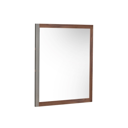 Nova Domus Palermo Italian Modern Faux Concrete & Walnut Mirror Walnut Mirror 75554 VGACPALERMO-WAL-MIR