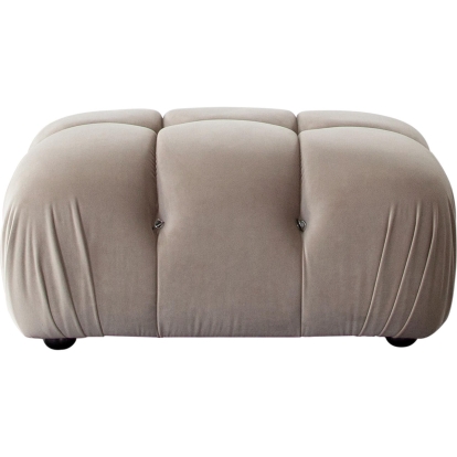 Diamond Sofa PALOMAOTTN Paloma Rectangle Ottoman Tufted Mink Tan Velvet