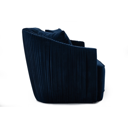 Divani Casa Palomar Modern Blue Velvet & Brass Sofa Blue Sofa 75046 VGVCS1811-BLU-SOFA