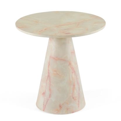 Modrest Pampa Modern Faux Marble End Table  Off-White End Table 81783 VGGM-ET-1751