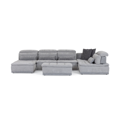 David Ferrari Panorama Italian Modern Grey Fabric Modular Sectional Sofa Grey Sectional Sofa 82636 VGFT-PANORAMA-GRY