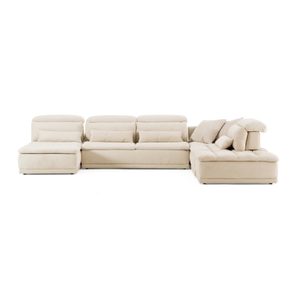 David Ferrari Panorama Italian Modern Beige Fabric Modular Sectional Sofa Beige Sectional Sofa 82637 VGFT-PANORAMA-BGE