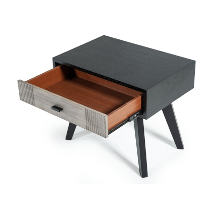 Nova Domus Panther Contemporary Grey & Black Nightstand Grey Nightstand 74767 VGMABR-77-NS