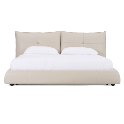 Modrest Patrick Modern Light Grey Leather Bed Light Grey Bed 82204|82205|83137 VGKKB-75-GRY-BED
