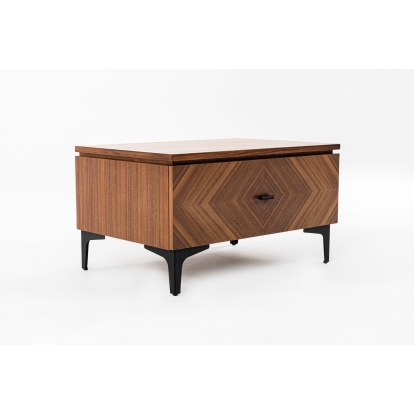 Modrest Paula Mid-Century Walnut Nightstand Walnut Nightstand 77565 VGMABR-103-NS
