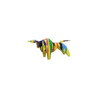 Modrest Multi Colored Bull Sculpture Multi-Toned Sculpture 79706 VGTH-PC-0156