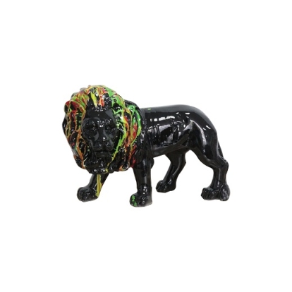 Modrest Black Lion Multi Colored Sculpture Multi-Toned Sculpture 79729 VGTH-PC-0181