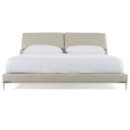 Modrest Pearson Modern Light Grey Leather Bed Light Grey Bed 82486|82487 VGKK-B-177-BED-GRY