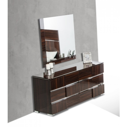 Modrest Picasso Italian Modern Ebony Lacquer Mirror Ebony Mirror 17009 VGACPICASSO-MIR-EBN