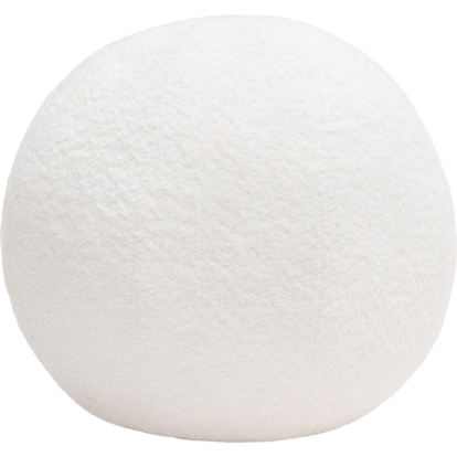 Diamond Sofa PILLOWBALLWH-LARGE Single 14" Round Accent Pillow Ball White Faux Shearling