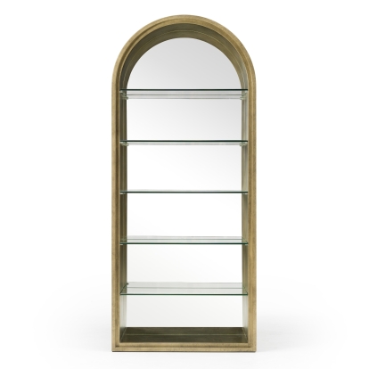 Modrest Poise Modern Antique Brass + Mirror Bookcase Brass Shelf Unit 83088 VGFA-SA2816
